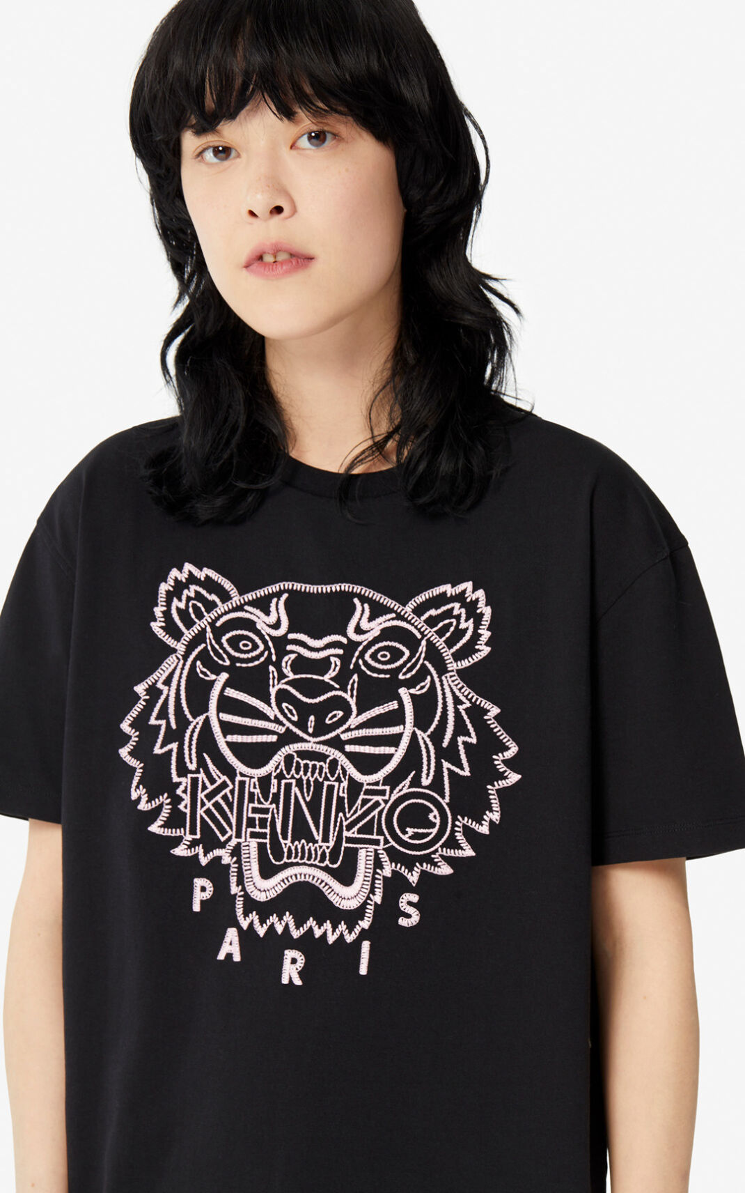 T Shirt Kenzo Femme Capsule Expedition Tiger Noir CJUTB-1920